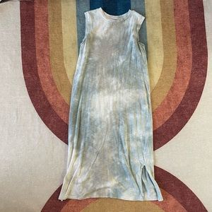 Tie dye tank dress with slit